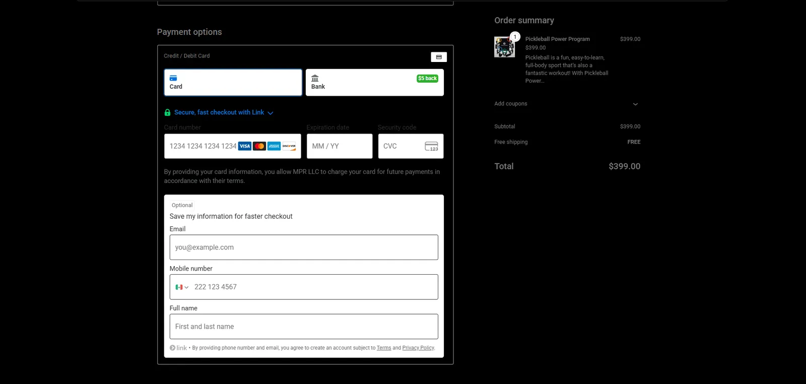 Checkout optimizado para celular de la tienda multimarca